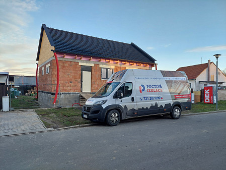 Izolace stropu zděné novostavby rodinného domu na Olomoucku